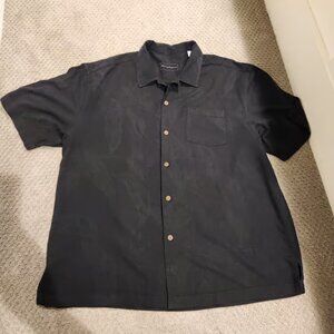 NEW* Tommy Bahamas SILK button down. XLX Black w/floral design